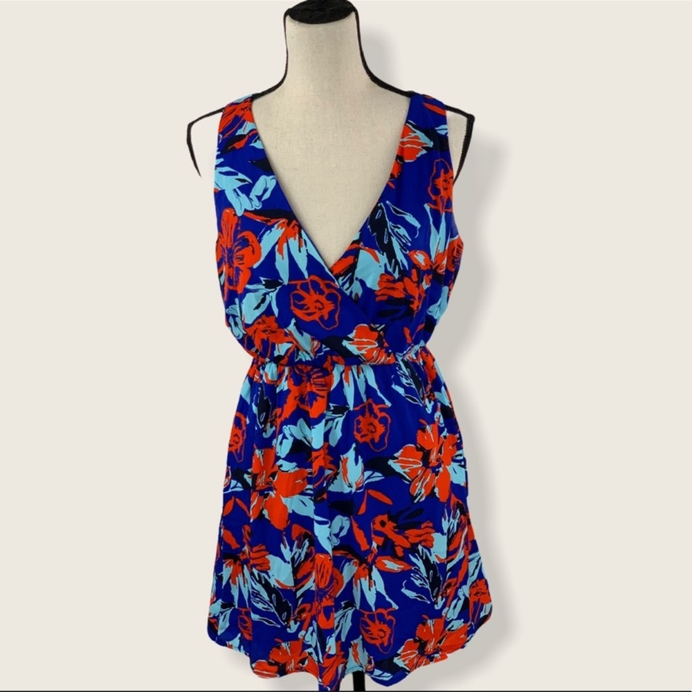ModCloth red and blue floral dress
